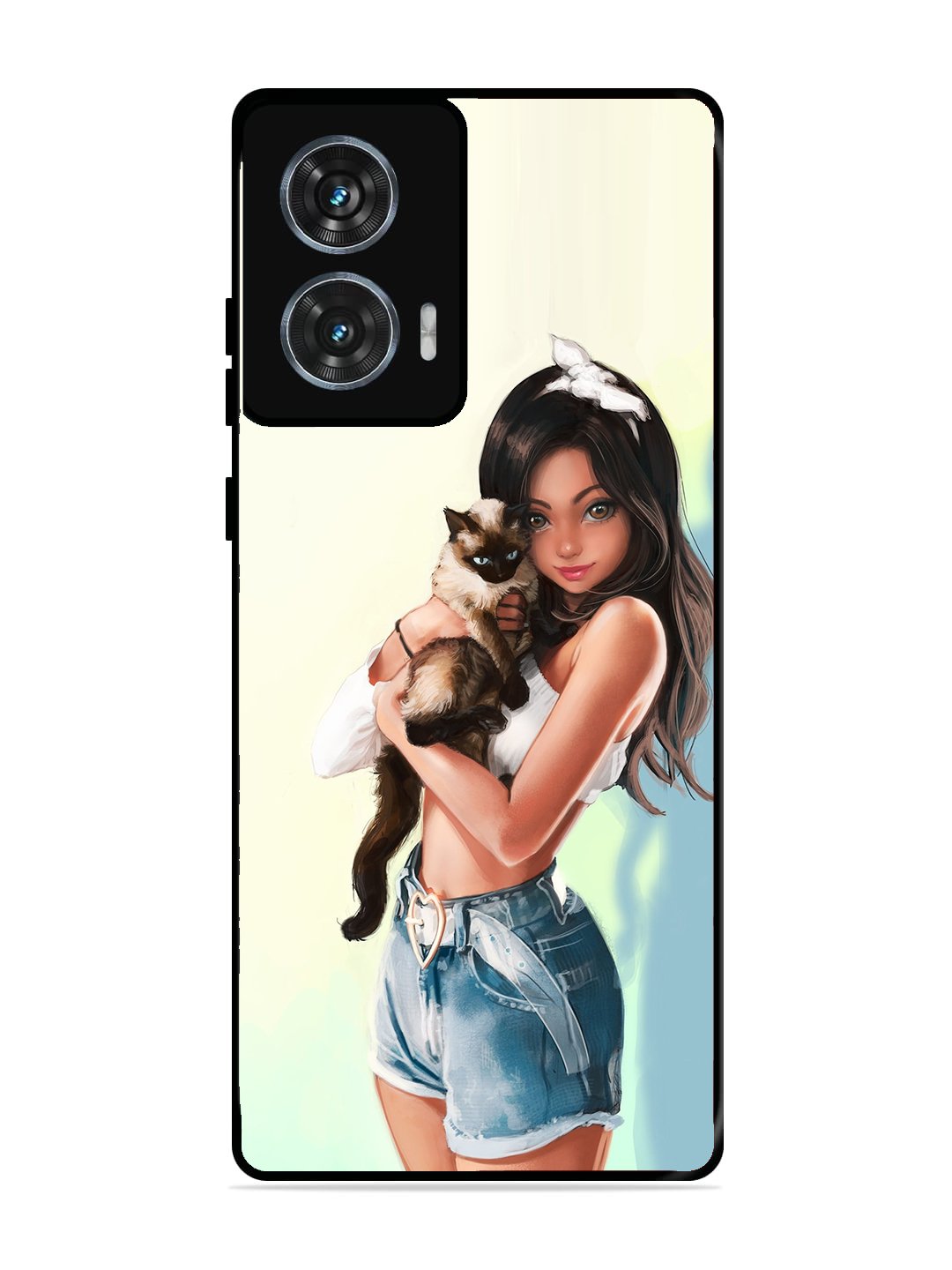 Motorola Moto G85 Cute Girl with Cat