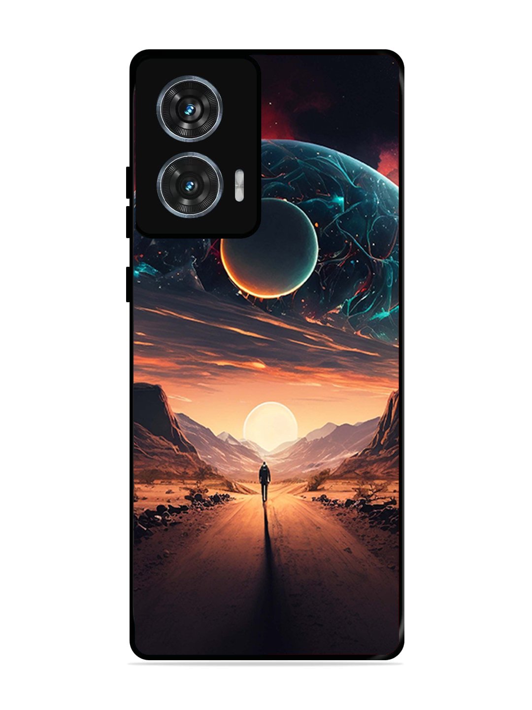 Motorola Moto G85 Sunset with space scene