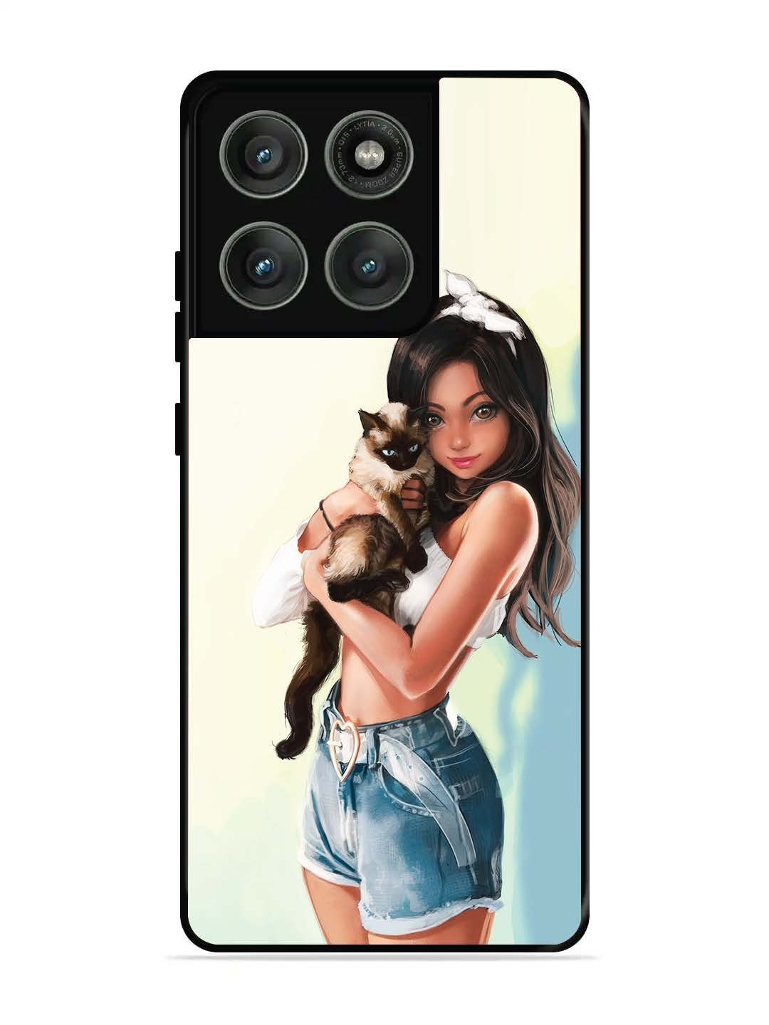 Motorola Edge 60 Pro 5G Cute Girl with Cat