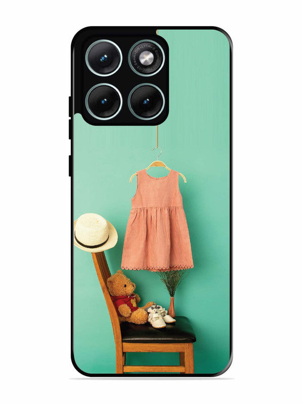 Motorola Edge 70 Fusion Trendy dress for girl near toy bear
