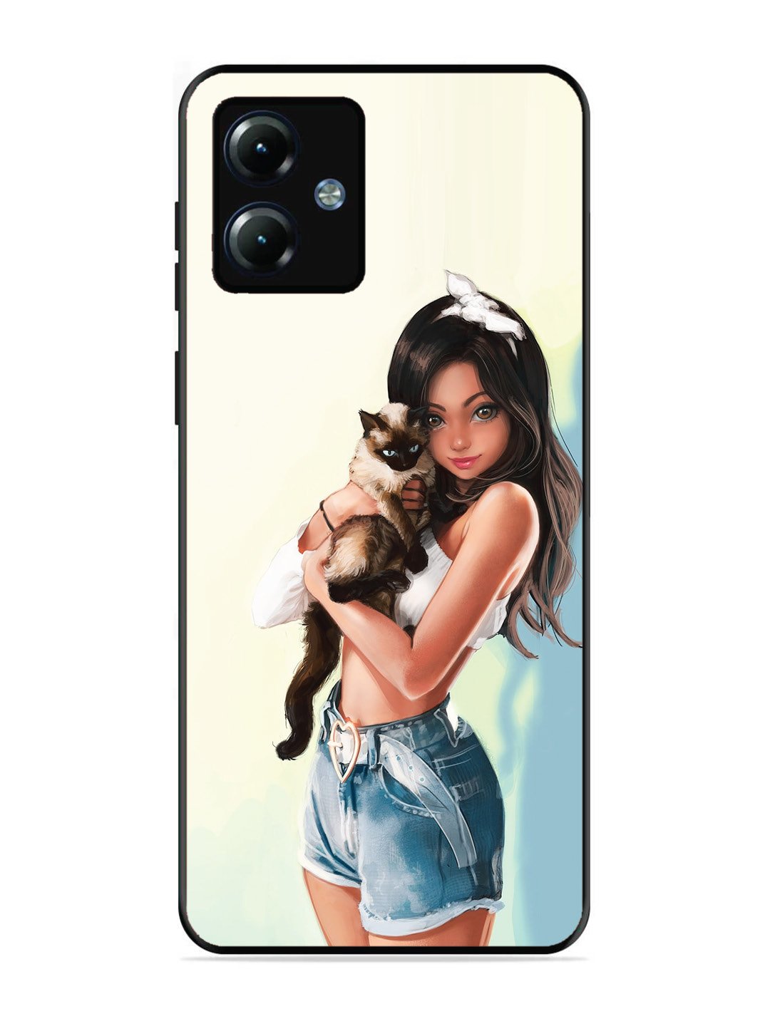 Motorola Moto G14 Cute Girl with Cat