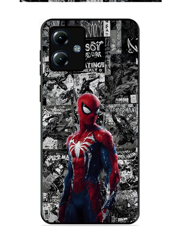 Motorola Moto G14 Spiderman Highlighted on News Paper