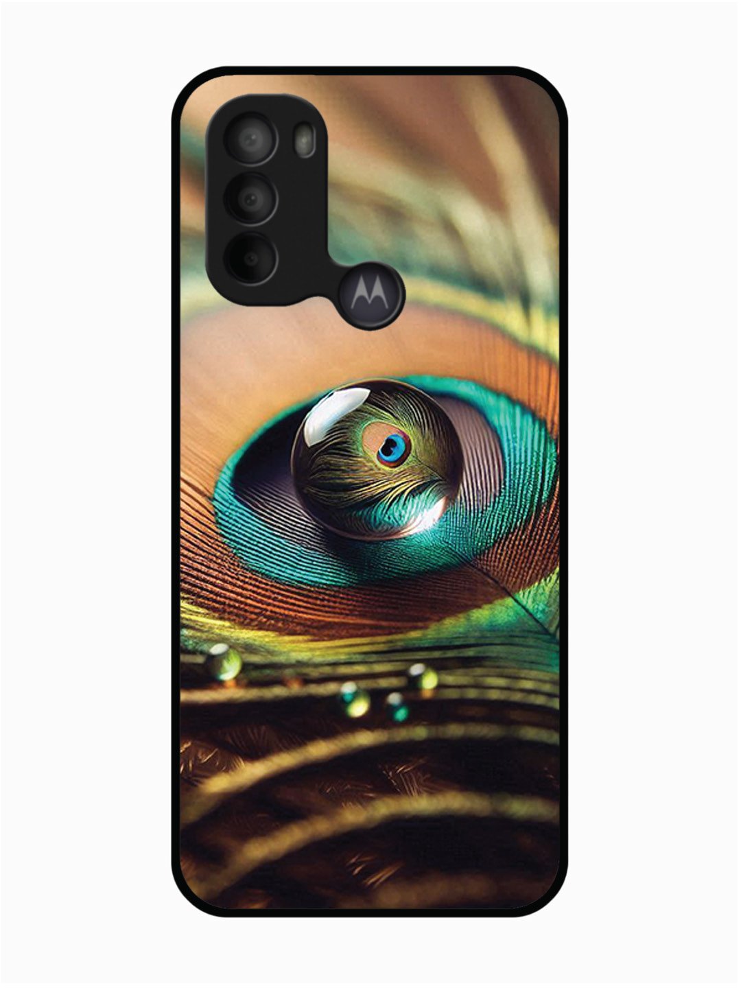 Motorola Moto G31 Water Drop On Peacock Feather