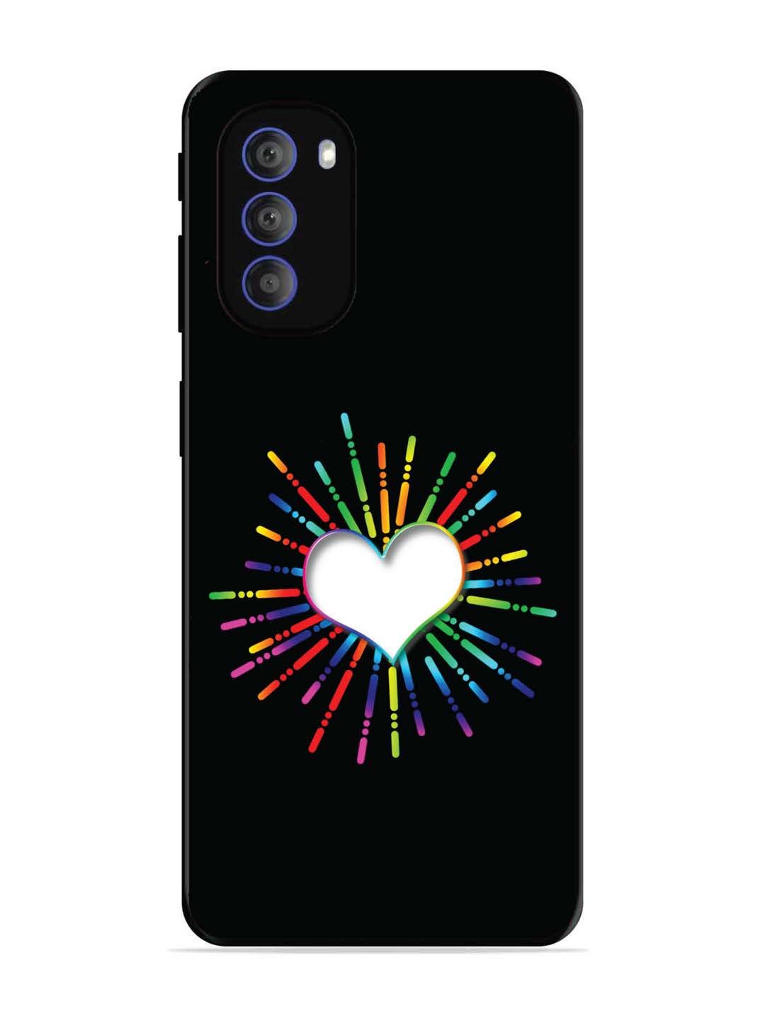 Motorola Moto G51 5G Colourful Heart on Black