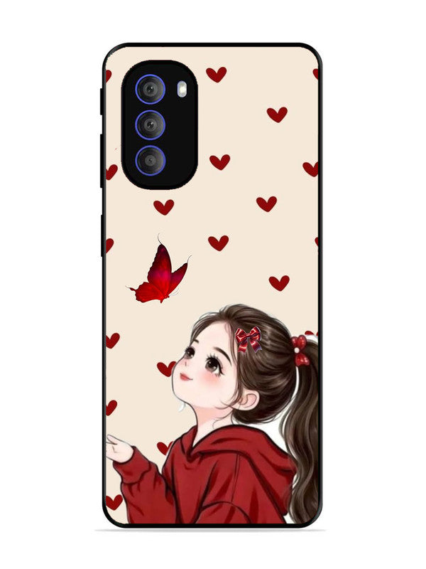 Motorola Moto G51 5G Beautiful girl with red butterfly