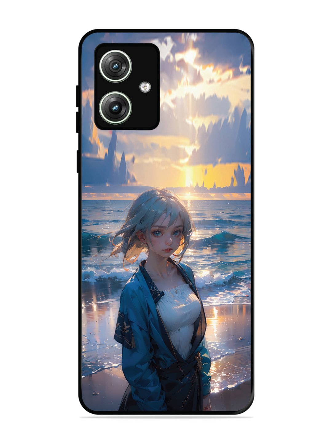 Motorola Moto G54 5G Anime Girl Beach Ocean Waves