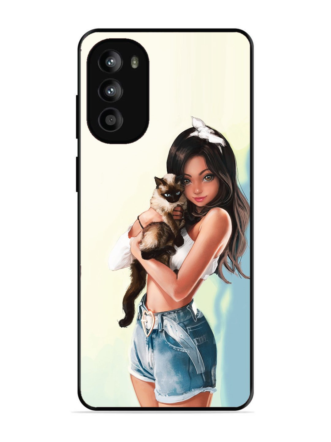 Motorola Moto G82 Cute Girl with Cat