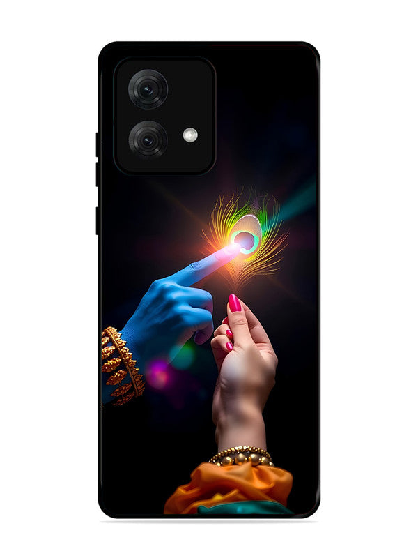 Motorola Moto G84 | 2D Metal | Radha Krishna touching feather | MO-G84-454