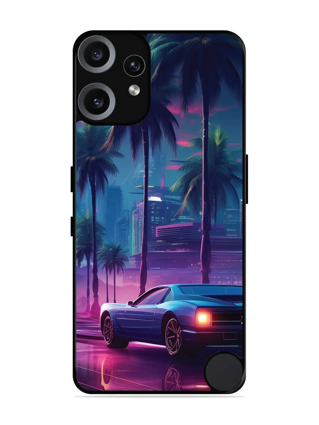 Nothing CMF Phone 2 Pro sunset-sports-car-city-palm-trees