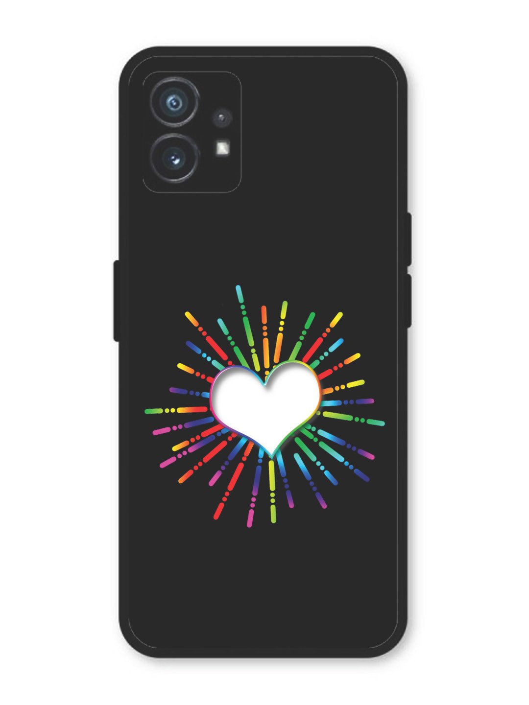 Nothing Phone 1 Colourful Heart on Black