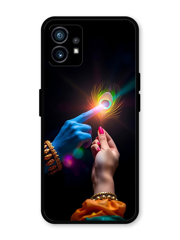 Nothing Phone 1 | 2D Metal | Radha Krishna touching feather | NO-P1-454