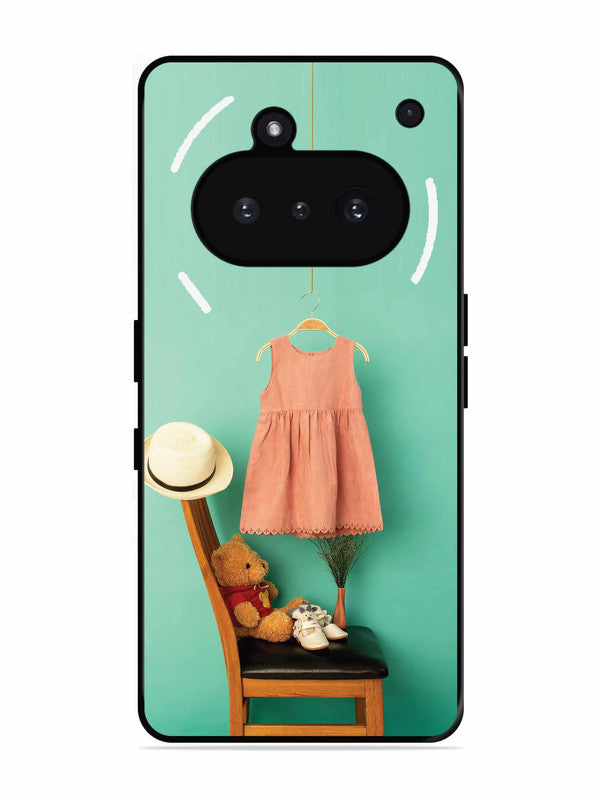 Nothing Phone 3A Trendy dress for girl near toy bear