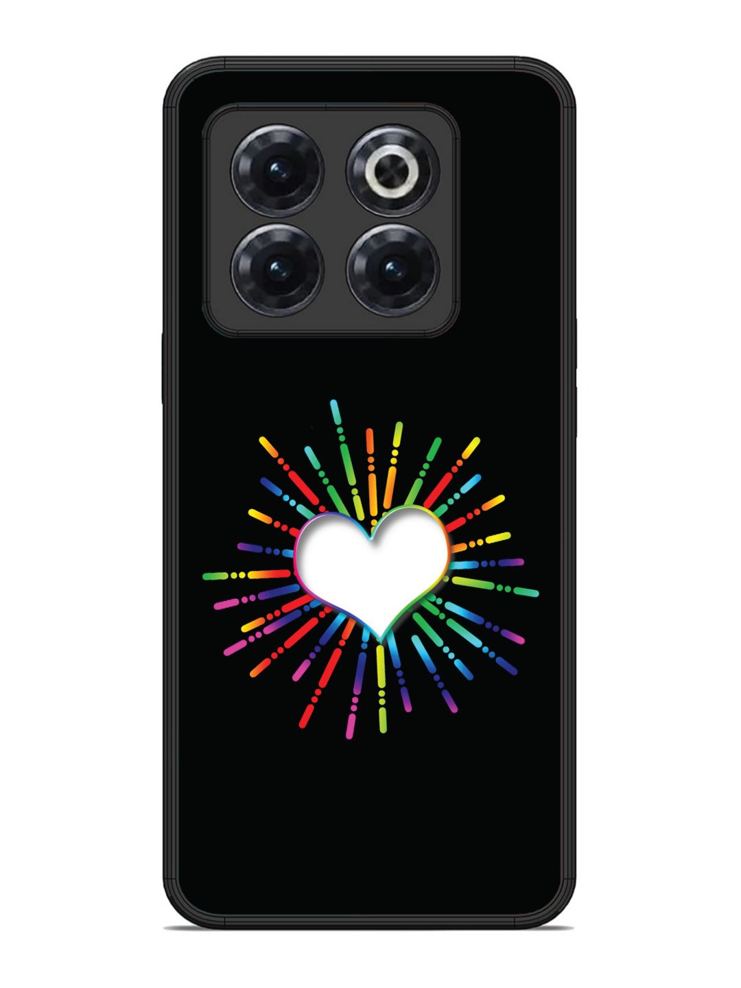 OnePlus 10T Colourful Heart on Black