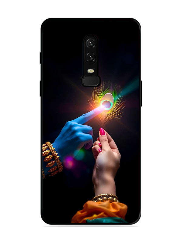 OnePlus 6 | 2D Metal | Radha Krishna touching feather | ON-6-454