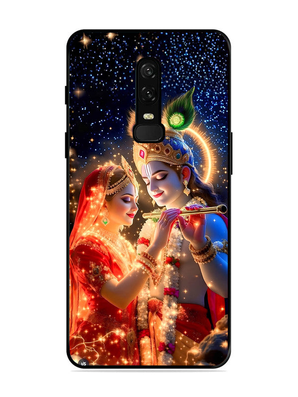 OnePlus 6 | 2D Metal | Radha Krishna posing with flute | ON-6-462
