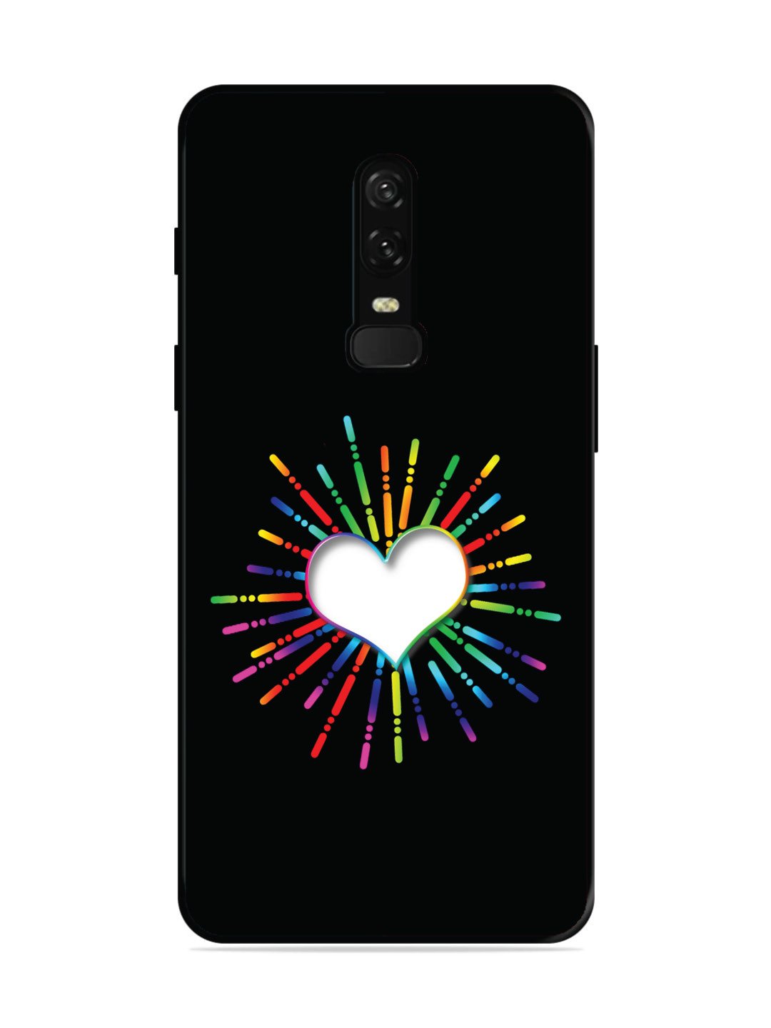 OnePlus 6 Colourful Heart on Black