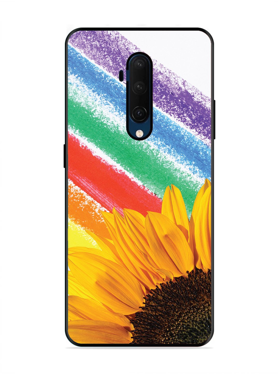 OnePlus 7T Pro Sunflower on Colourful Lines