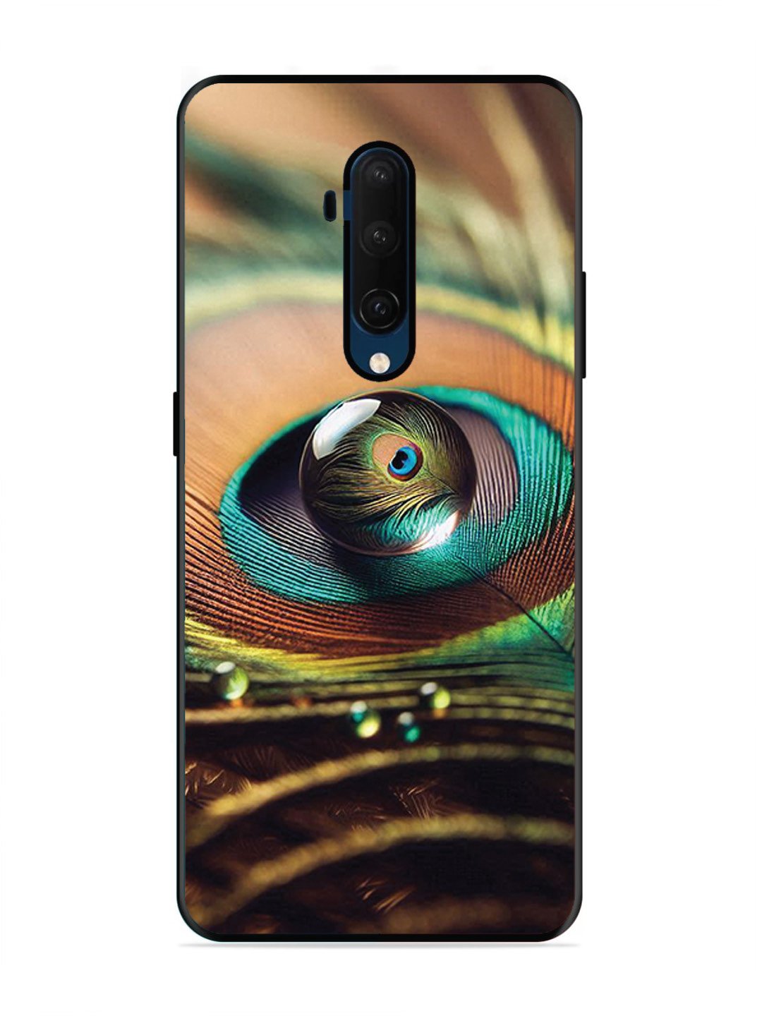 OnePlus 7T Pro Water Drop On Peacock Feather