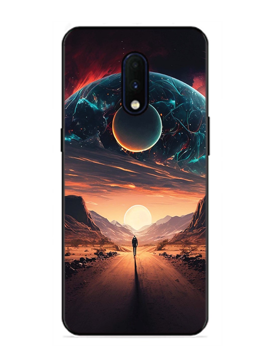 OnePlus 7 Sunset with space scene
