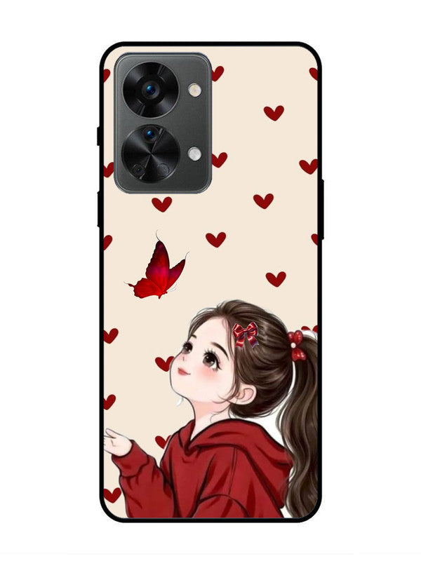 OnePlus Nord 2T 5G Beautiful girl with red butterfly