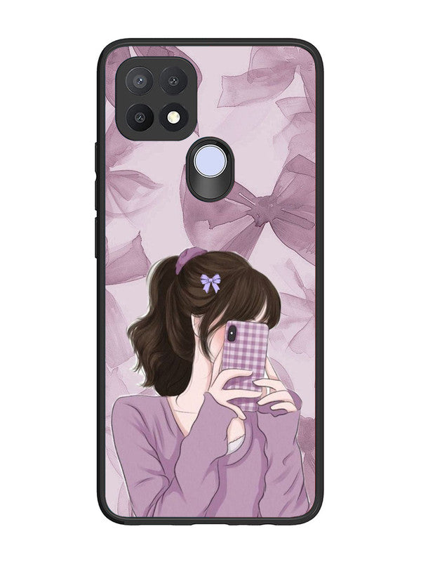 Oppo A15 Pinky Girl taking selfie