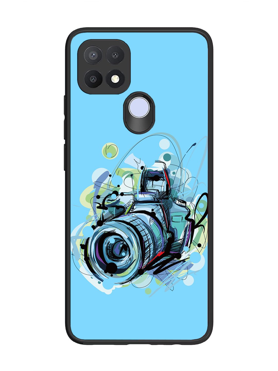 Oppo A15 Camera Blue Background