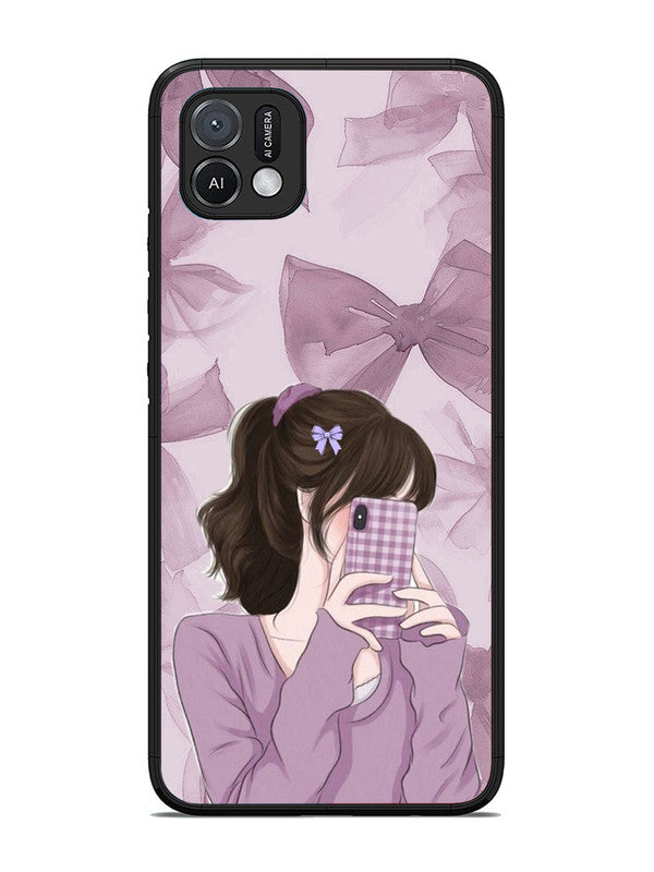 Oppo A16K Pinky Girl taking selfie