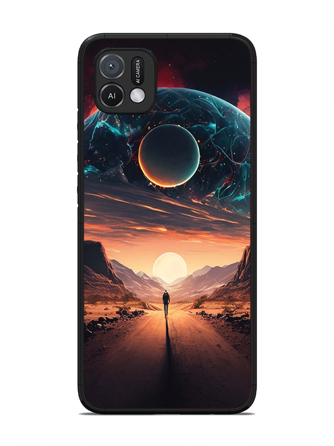 Oppo A16K Sunset with space scene