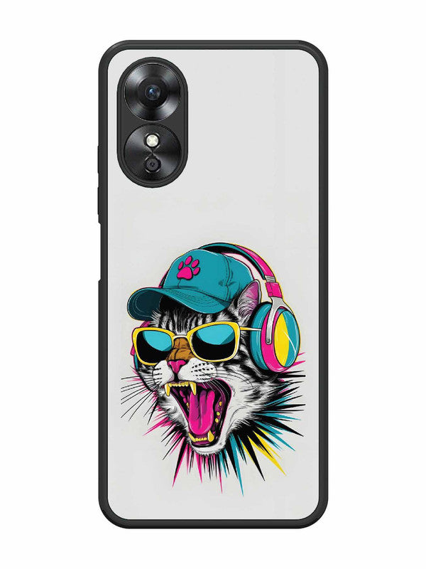 Oppo A17 Neon Pop Art DJ Cat Vibe
