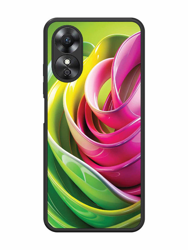 Oppo A17 Vibrant Swirl Glossy Ribbon Art