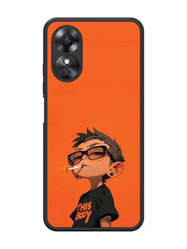 Oppo A17 Vibrant Orange Attitude Cartoon