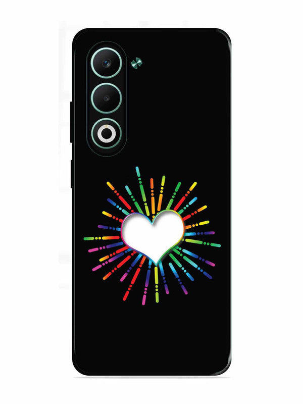 Oppo A5 5G Colourful Heart on Black