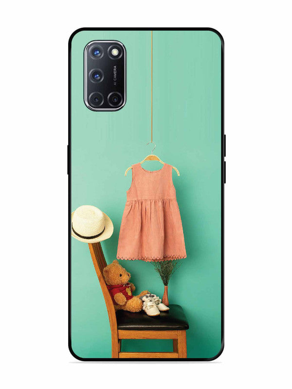 Oppo A52 Trendy dress for girl near toy bear