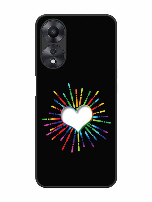 Oppo A58 5G Colourful Heart on Black