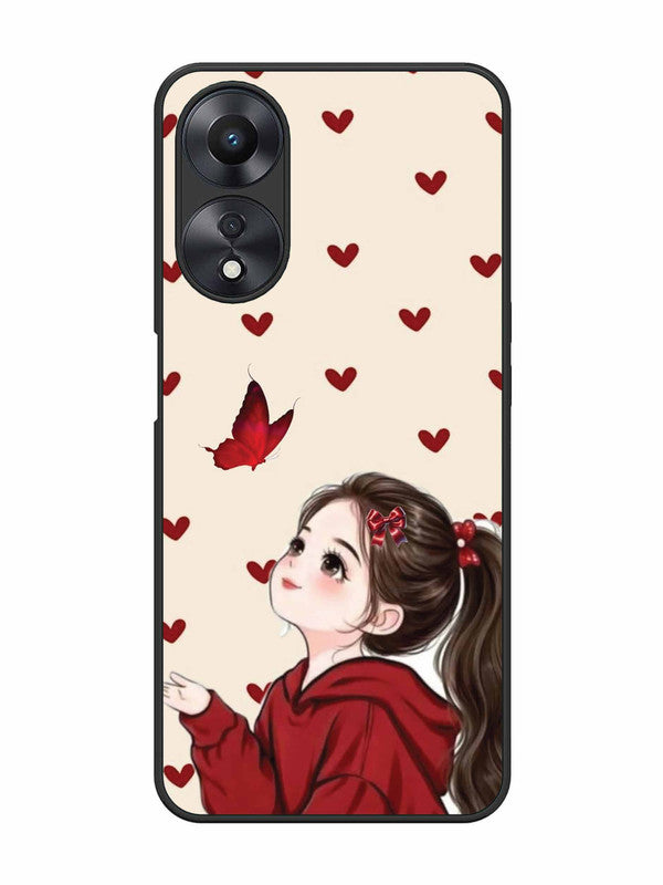 Oppo A58 5G Beautiful girl with red butterfly