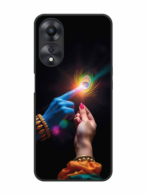 Oppo A58 5G Radha Krishna touching feather