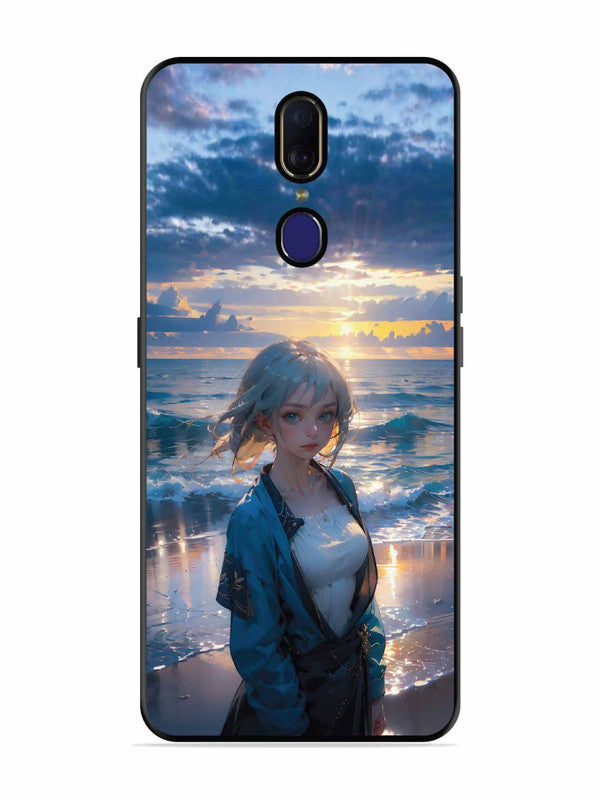 Oppo F11 Anime Girl Beach Ocean Waves
