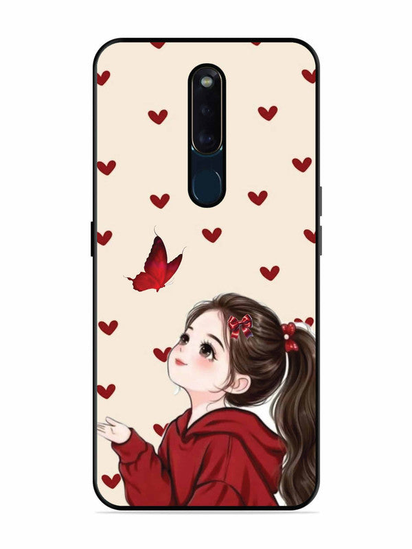 Oppo F11 Pro Beautiful girl with red butterfly