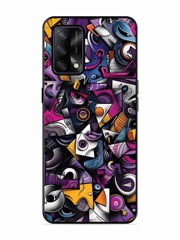 Oppo F19 Abstract Geometric Graffiti Chaos