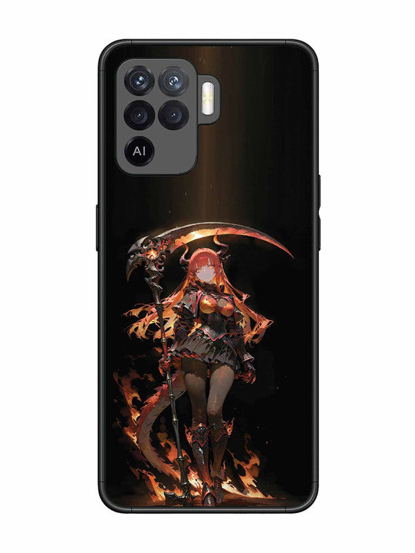 Oppo F19 Pro anime-girl-sycthe-red-hair-horn