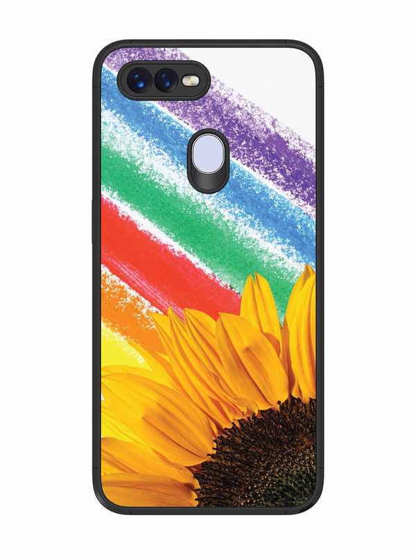 Oppo F9 Pro Sunflower on Colourful Lines