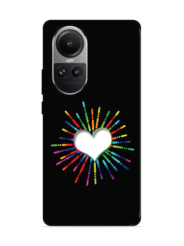 Oppo RENO 10 5G Colourful Heart on Black