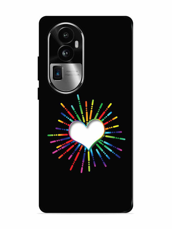 Oppo RENO 10 Pro Plus Colourful Heart on Black