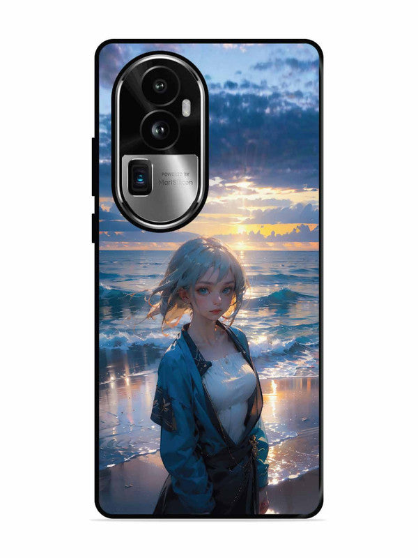 Oppo RENO 10 Pro Plus Anime Girl Beach Ocean Waves