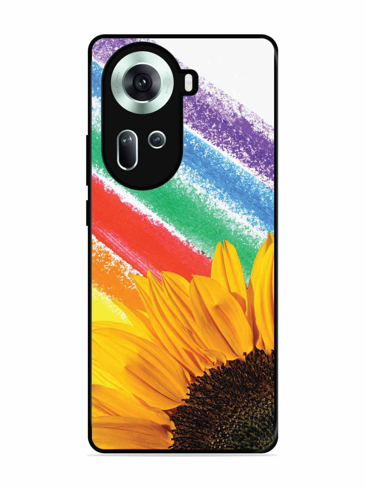 Oppo RENO 11 5G Sunflower on Colourful Lines