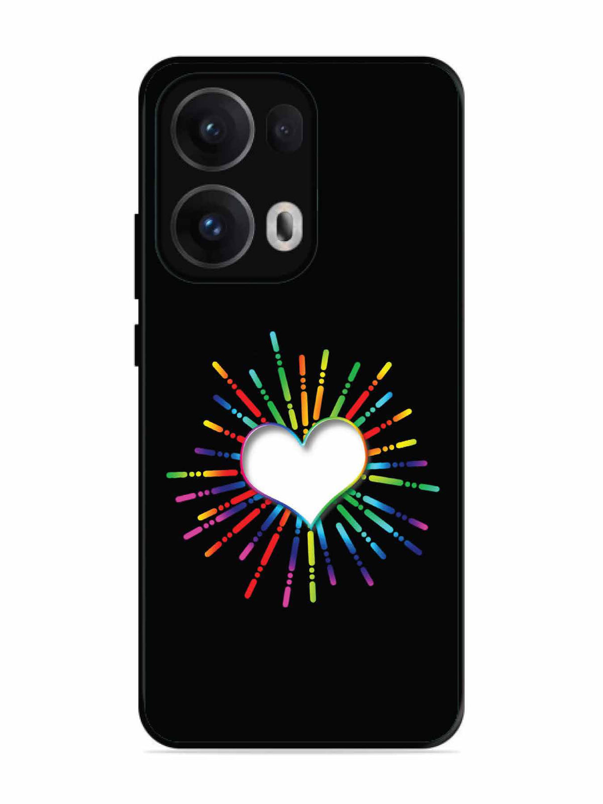 Oppo RENO 13 Pro Colourful Heart on Black