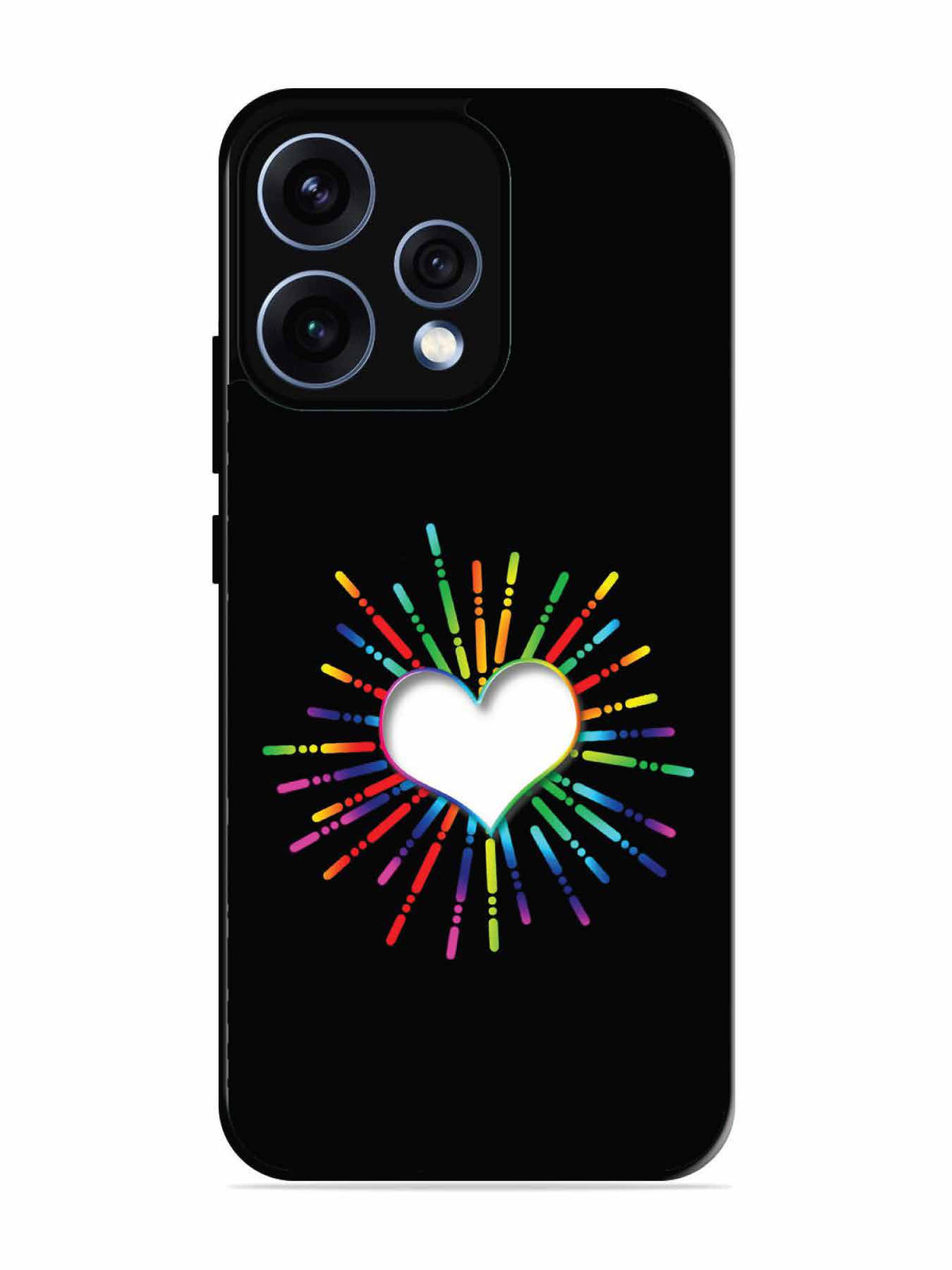 Oppo RENO 15 5G Colourful Heart on Black