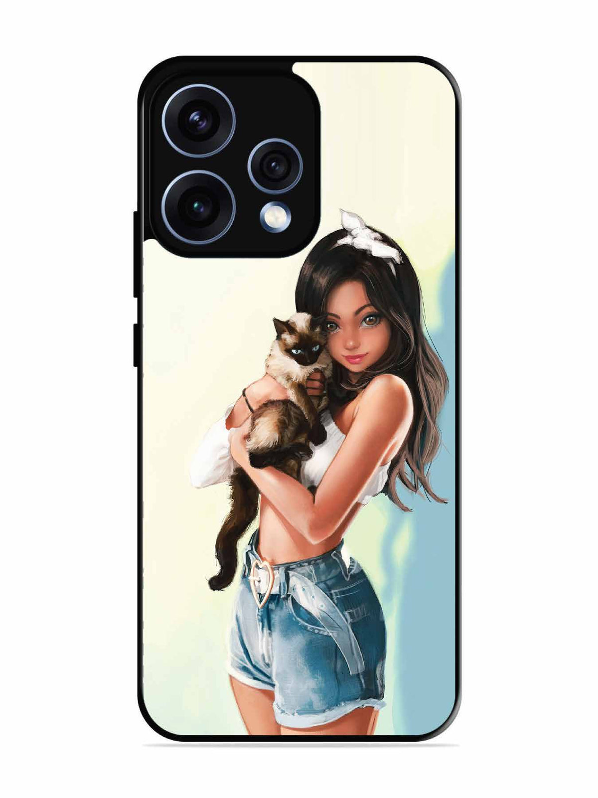 Oppo RENO 15 5G Cute Girl with Cat