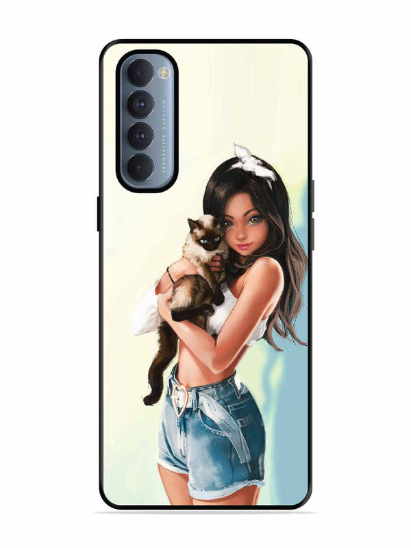 Oppo RENO 4 Pro Cute Girl with Cat