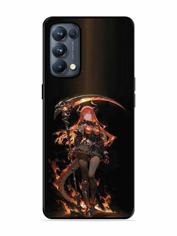 Oppo RENO 5 Pro 5G anime-girl-sycthe-red-hair-horn